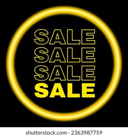 Sale neon sign on black background