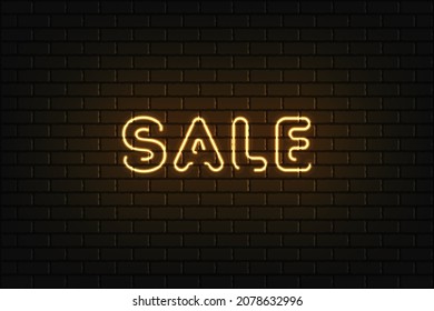 Sale neon sign. Vector bright signboard