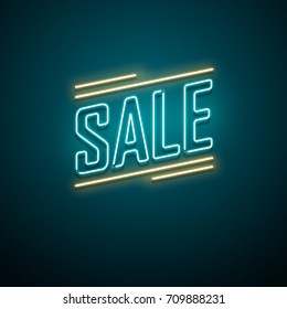 Sale neon sign. Vector illustration.

