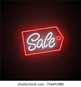 Sale neon sign. Vector illustration.