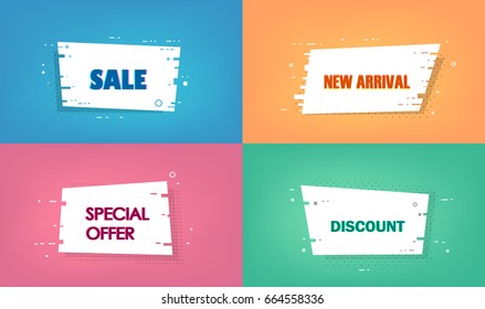 Sale, new arrival, discount, special offer - Set of trendy vector bubbles