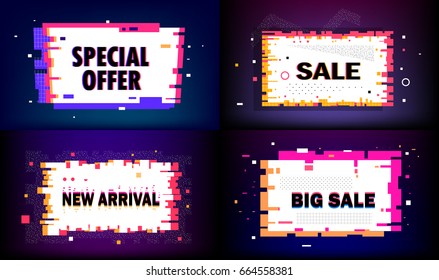 Sale, new arrival, discount, special offer - Set of trendy vector bubbles