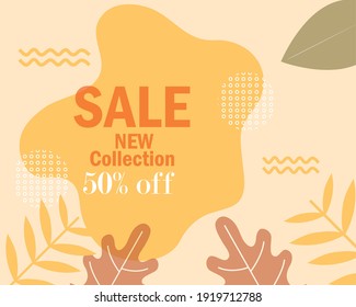 sale new collection offer promote message template vector illustration