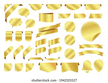 Sale and New Label collection set. Sale tags 30, 50, 70. Discount red ribbons, banners and icons. Special offer. Shopping Tags. Sale icons. Gold isolated on white background,vector illustration eps 10