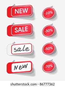 sale and new red labels, eps 10