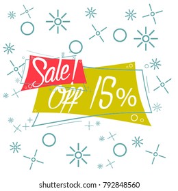 Sale off 15%, discount label