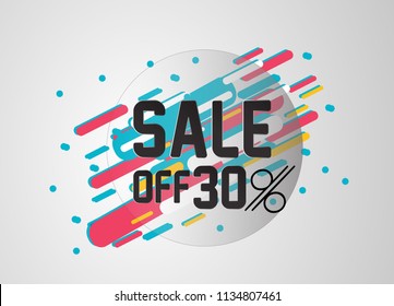 sale off 30%, beautiful greeting card background or banner with sport theme. vector