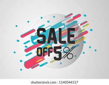sale off 5%, beautiful greeting card background or banner with sport theme. vector