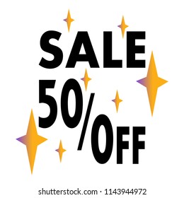 Sale off 50%. Design illustration. Vector.