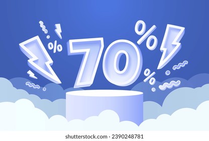 Sale off 70 Percentage, gift save offer, special banner discount. Vector illustration