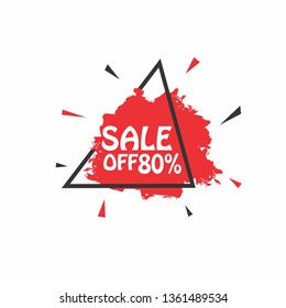sale off 80% sign with red