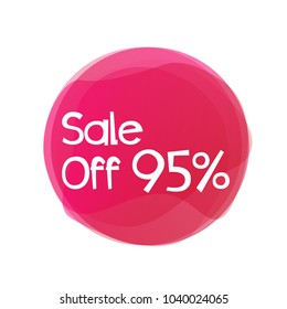sale off 95%, label or sign red circle