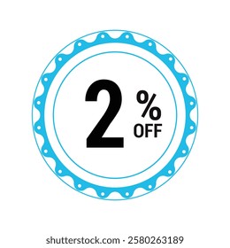 Sale off discount 2% promotion set made of numbers Vector Illustration