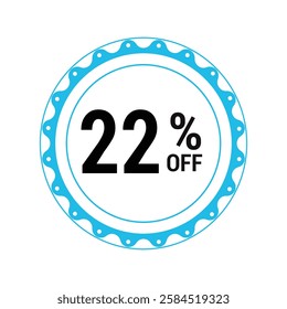 Sale off discount 22% promotion set made of numbers Vector Illustration