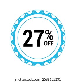 Sale off discount 27% promotion set made of numbers Vector Illustration