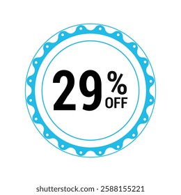 Sale off discount 29% promotion set made of numbers Vector Illustration