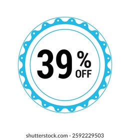 Sale off discount 39% promotion set made of numbers Vector Illustration