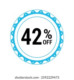 Sale off discount 42% promotion set made of numbers Vector Illustration