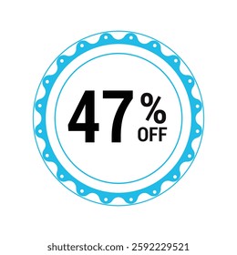 Sale off discount 47% promotion set made of numbers Vector Illustration