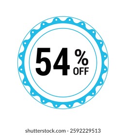 Sale off discount 54% promotion set made of numbers Vector Illustration