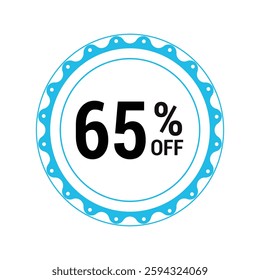 Sale off discount 65% promotion set made of numbers Vector Illustration