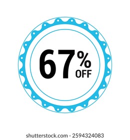 Sale off discount 67% promotion set made of numbers Vector Illustration