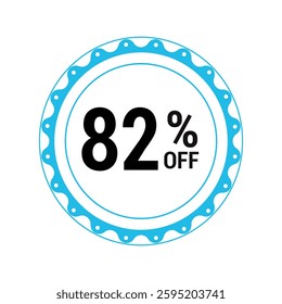 Sale off discount 82% promotion set made of numbers Vector Illustration