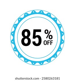 Sale off discount 85% promotion set made of numbers Vector Illustration