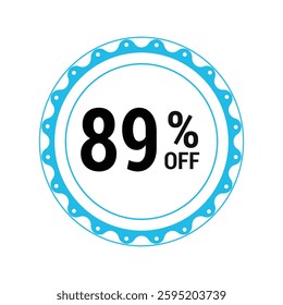 Sale off discount 89% promotion set made of numbers Vector Illustration