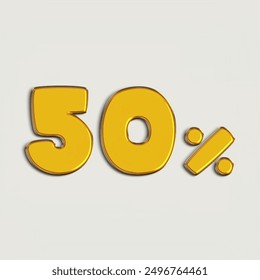 Sale off discount promotion with golden number. 50 Off balloons, discount sale. Vector illustration.