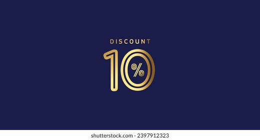 Sale off discount promotion set made of golden numbers . Vector Illustration ( Discount 10% percent)  ( special offer ) 