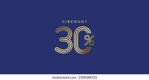 Sale off discount promotion set made of golden numbers . Vector Illustration ( Discount 30% percent)  ( special offer ) 