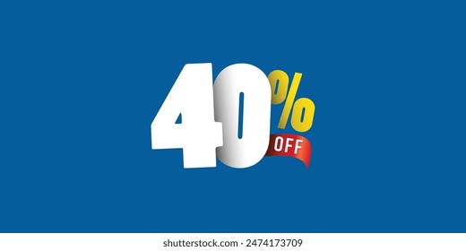 Sale off discount promotion set made of numbers . Vector Illustration ( Discount 40% percent) ( special offer )
