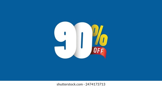 Sale off discount promotion set made of numbers . Vector Illustration ( Discount 90% percent) ( special offer )
