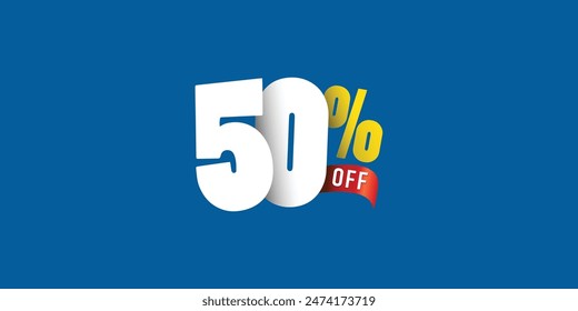 Sale off discount promotion set made of numbers . Vector Illustration ( Discount 50% percent) ( special offer )
