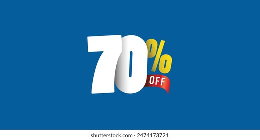 Sale off discount promotion set made of numbers . Vector Illustration ( Discount 70% percent) ( special offer )
