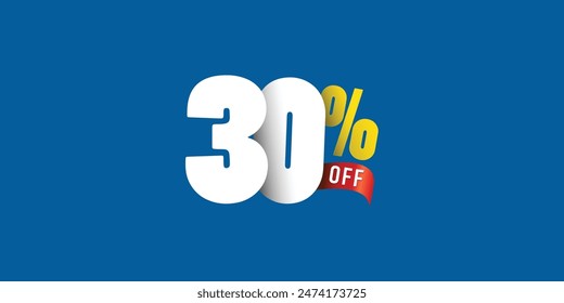 Sale off discount promotion set made of numbers . Vector Illustration ( Discount 30% percent) ( special offer )
