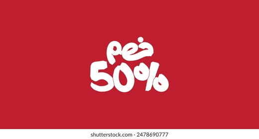 Sale-off-Rabatt-Promotion-Set aus Zahlen . Vektorillustration von 50% Rabatt Arabisch für Ihre Alleinstellungsposter, Banner Anzeigen.
