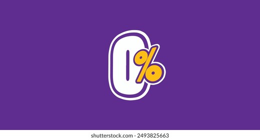 Sale off discount promotion set made of numbers . Vector Illustration of 0% percent discount  for your unique selling poster, banner ads.
