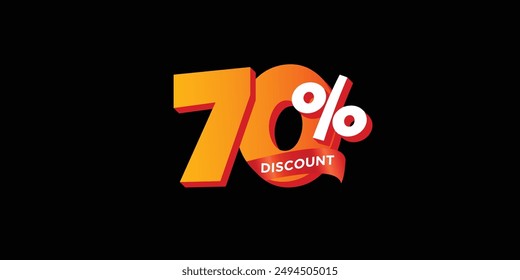 Sale off discount promotion set made of numbers . Vector Illustration of 70% percent discount  for your unique selling poster, banner ads.
