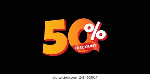 Sale off discount promotion set made of numbers . Vector Illustration of 50% percent discount  for your unique selling poster, banner ads.
