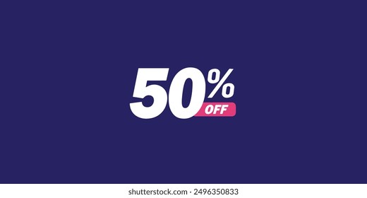 Sale off discount promotion set made of numbers . Vector Illustration of 50% percent discount  for your unique selling poster, banner ads.
