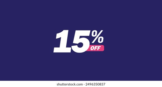 Sale off discount promotion set made of numbers . Vector Illustration of 15% percent discount  for your unique selling poster, banner ads.
