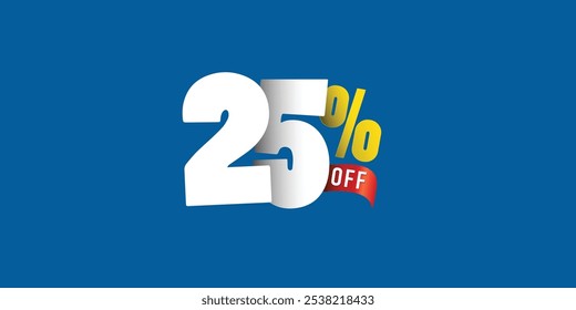 Conjunto de promoções de venda com desconto feito de números . Ilustração vetorial ( Desconto 25% por cento) ( oferta especial )
