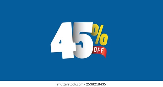 Sale off discount promotion set made of numbers . Vector Illustration ( Discount 45% percent) ( special offer )
