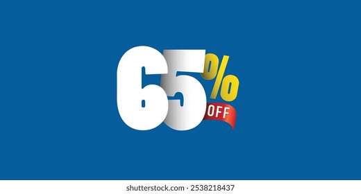 Sale off discount promotion set made of numbers . Vector Illustration ( Discount 65% percent) ( special offer )
