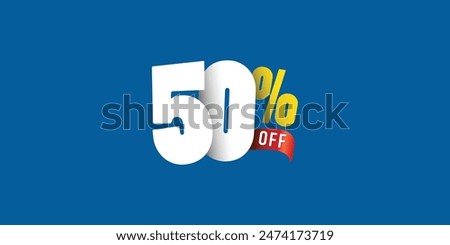 Sale off discount promotion set made of numbers . Vector Illustration ( Discount 50% percent) ( special offer )
