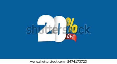 Sale off discount promotion set made of numbers . Vector Illustration ( Discount 20% percent) ( special offer )
