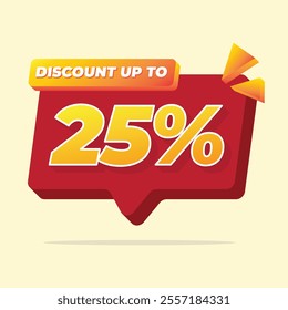 Sale off discount promotion. Vector Illustration of 25% percent discount for your selling poster, banner ads.