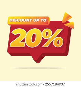 Sale off discount promotion. Vector Illustration of 20% percent discount for your selling poster, banner ads.